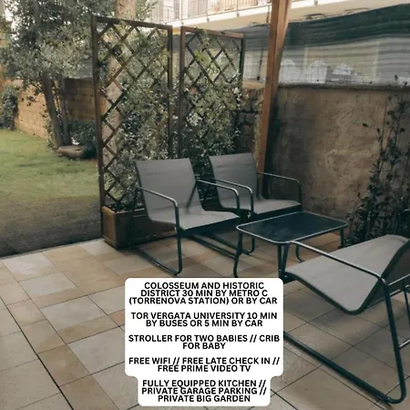 דירה Golden Stay Rome - Entire Apartment For 6 People With Private Garden And Garage